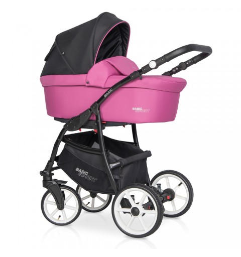 Riko Basic Sport - wózek wielofunkcyjny, zestaw 2w1 z opcją 3w1 i 4w1 | Magenta